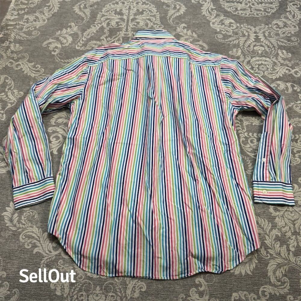 Vineyard Vines Men's L Striped Button-Up Shirt Multicolor Long Sleeve - Picture 2 of 7